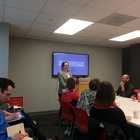 Chelsi presenting at a departmental seminar