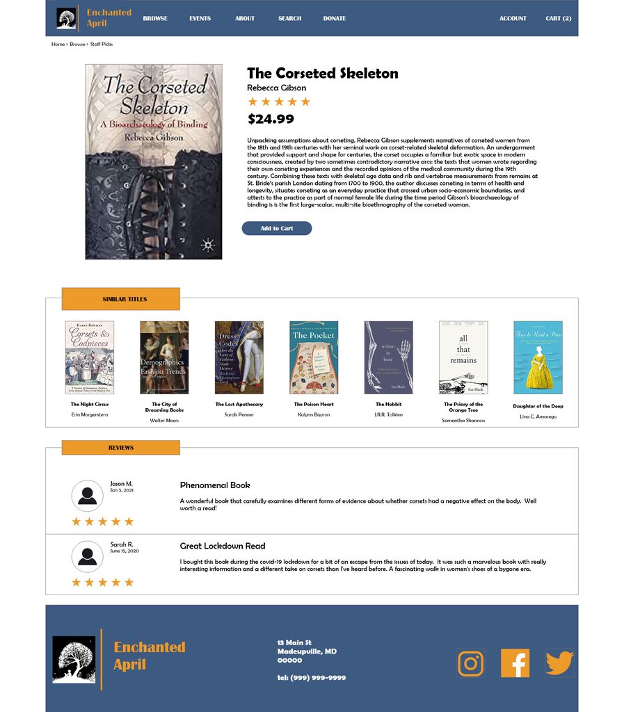 Web version of the book page for The Corseted Skeleton