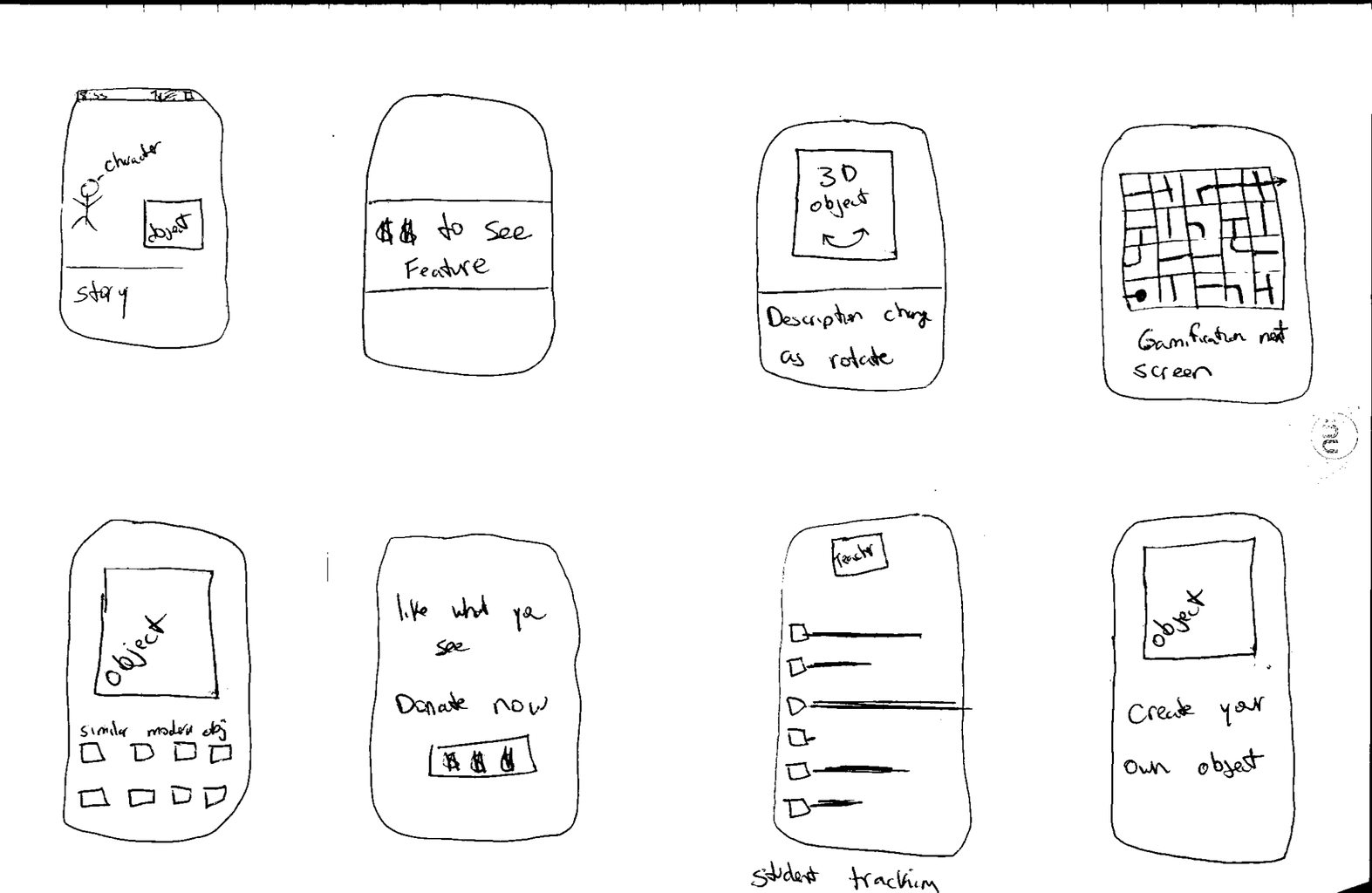 pen and paper wireframes