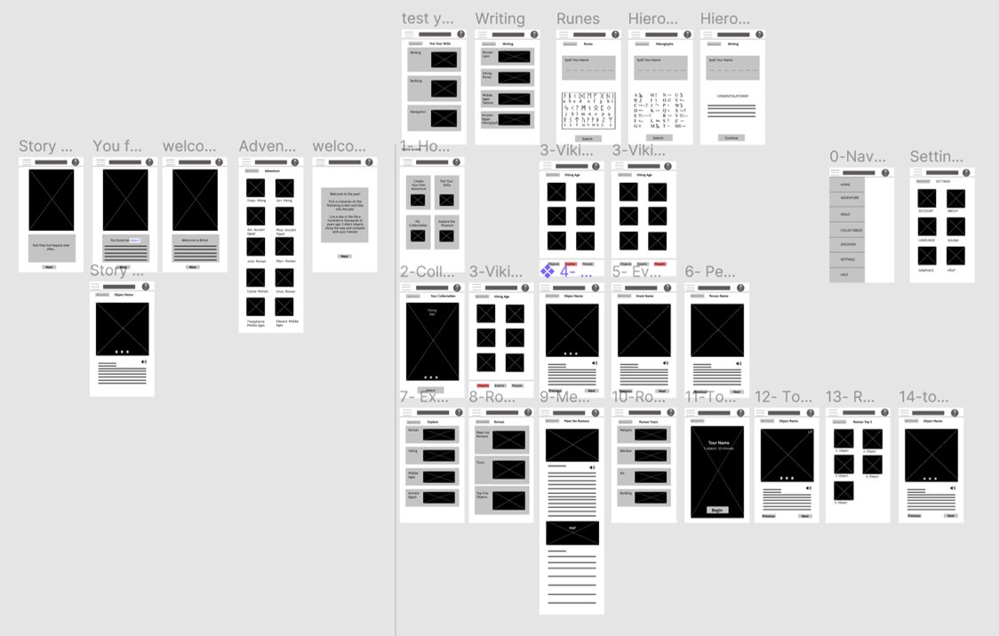 Low fidelity digital wireframes for the app.